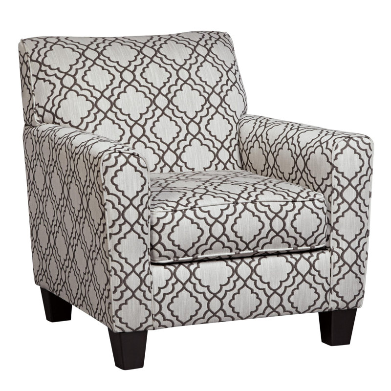 Red Barrel Studio Fabric Upholstered Accent Chair With Quatrefoil Print
